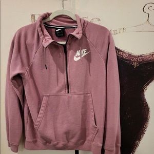 A purple half zip jacket that's super comfy and cute